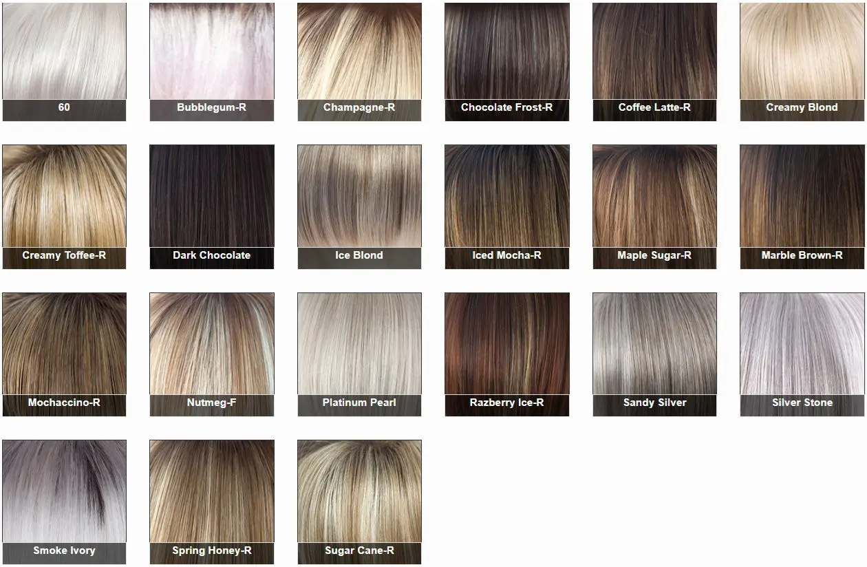 Diverse hair color palette samples