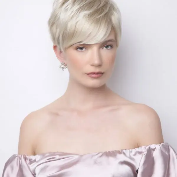 Model with pixie cut hairstyle