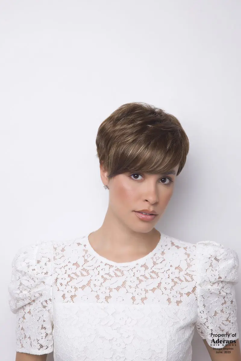 Short hairstyle with white lace blouse