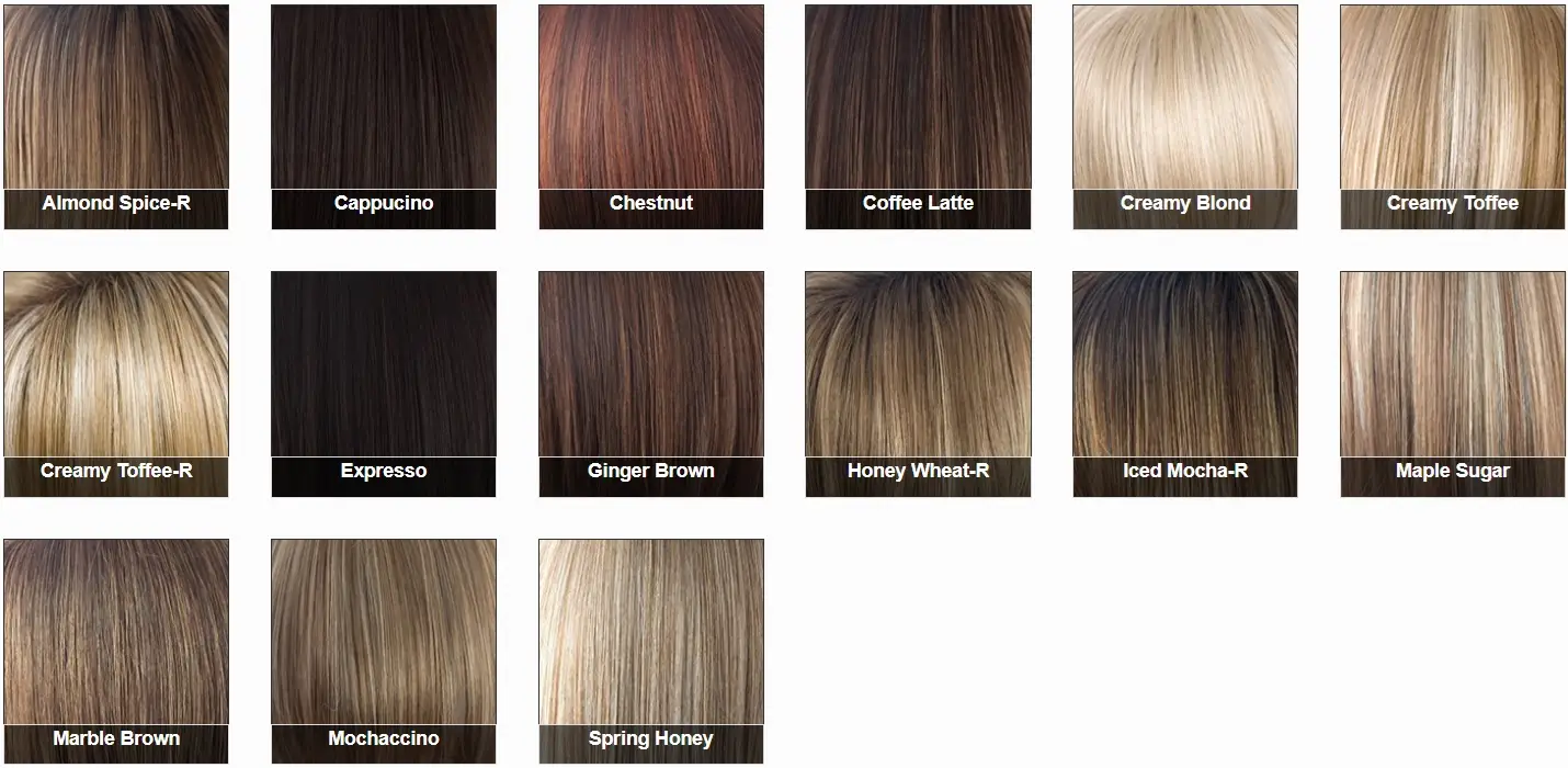 Different hair color options shown